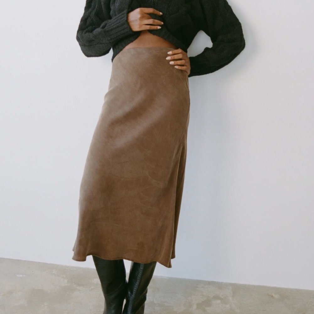 Ozma Grace Slip Skirt, Cupro, Manzanita